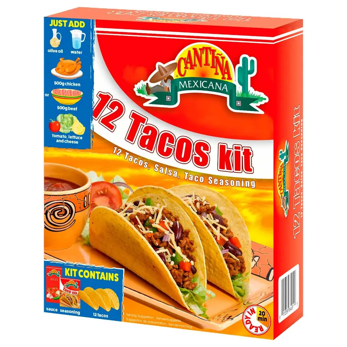 Kit Taco + Molho + Temperos Cantiña Mexicana 12UN