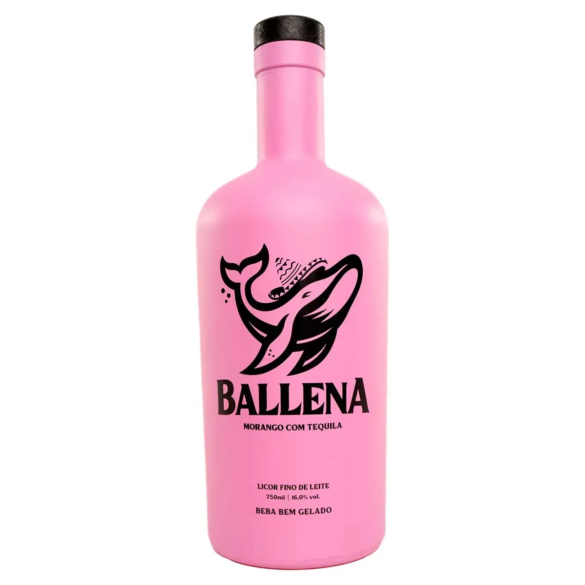 Licor Fino Leite Morango Tequila Ballena 750ML