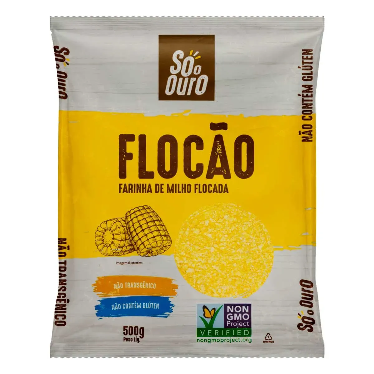 Farinha de Milho Flocada Só o Ouro 500G