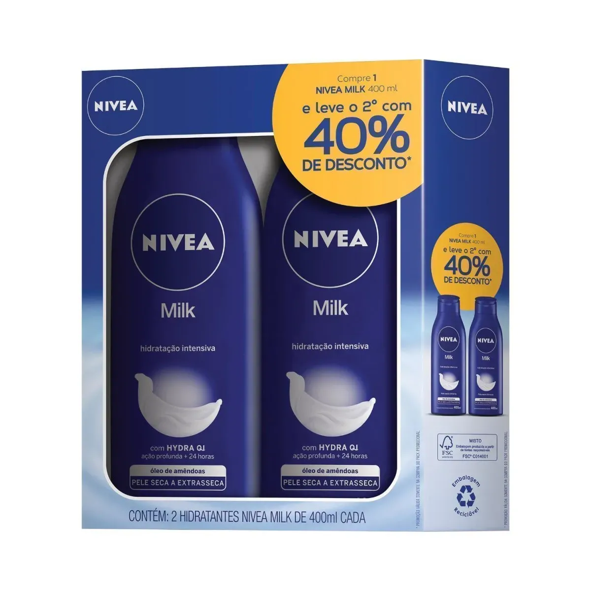 Hidratante Milk com Nivea 400ML 2UN