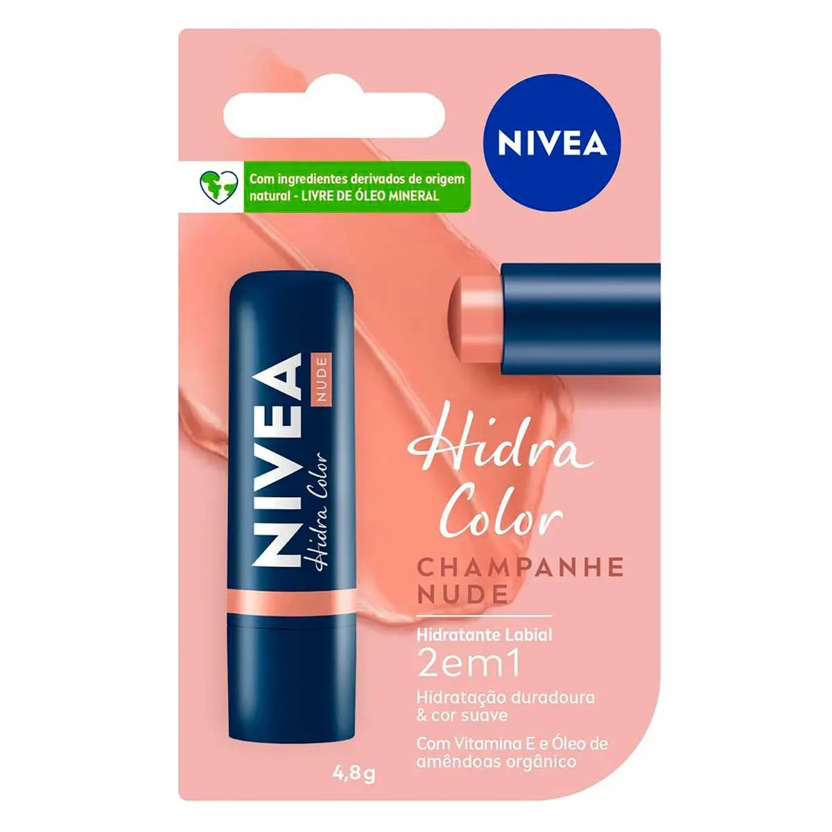Hidratante Labial Hidra Color 2 em 1 Nivea 4,8G