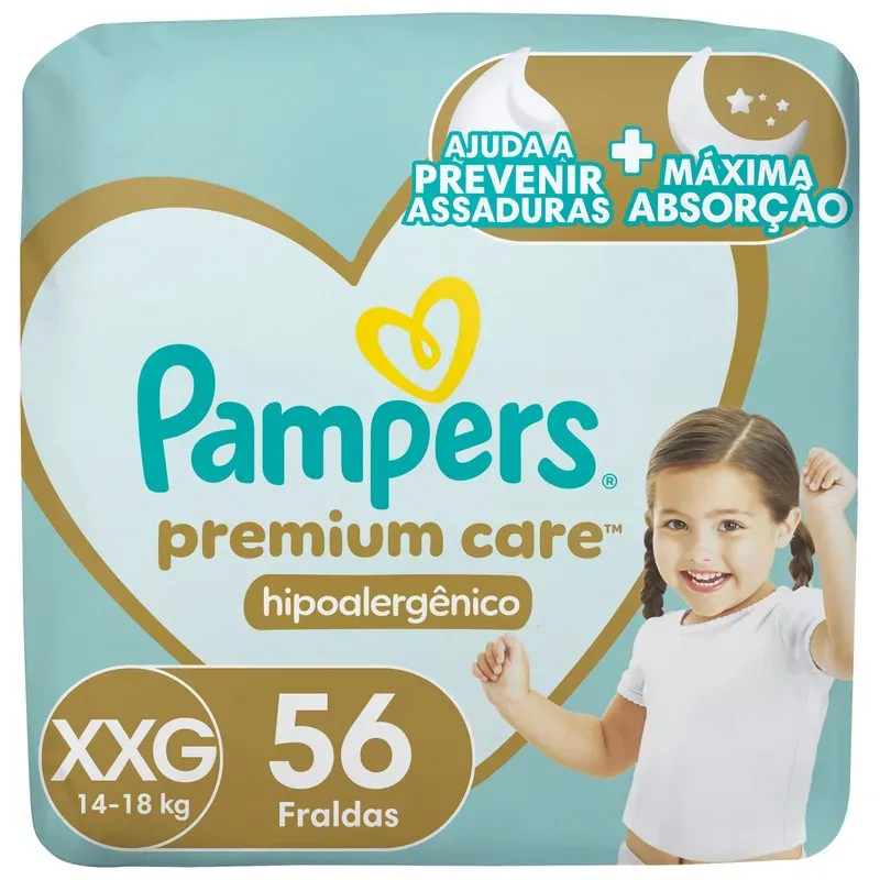 Fraldas Pampers Care XXG 56UN