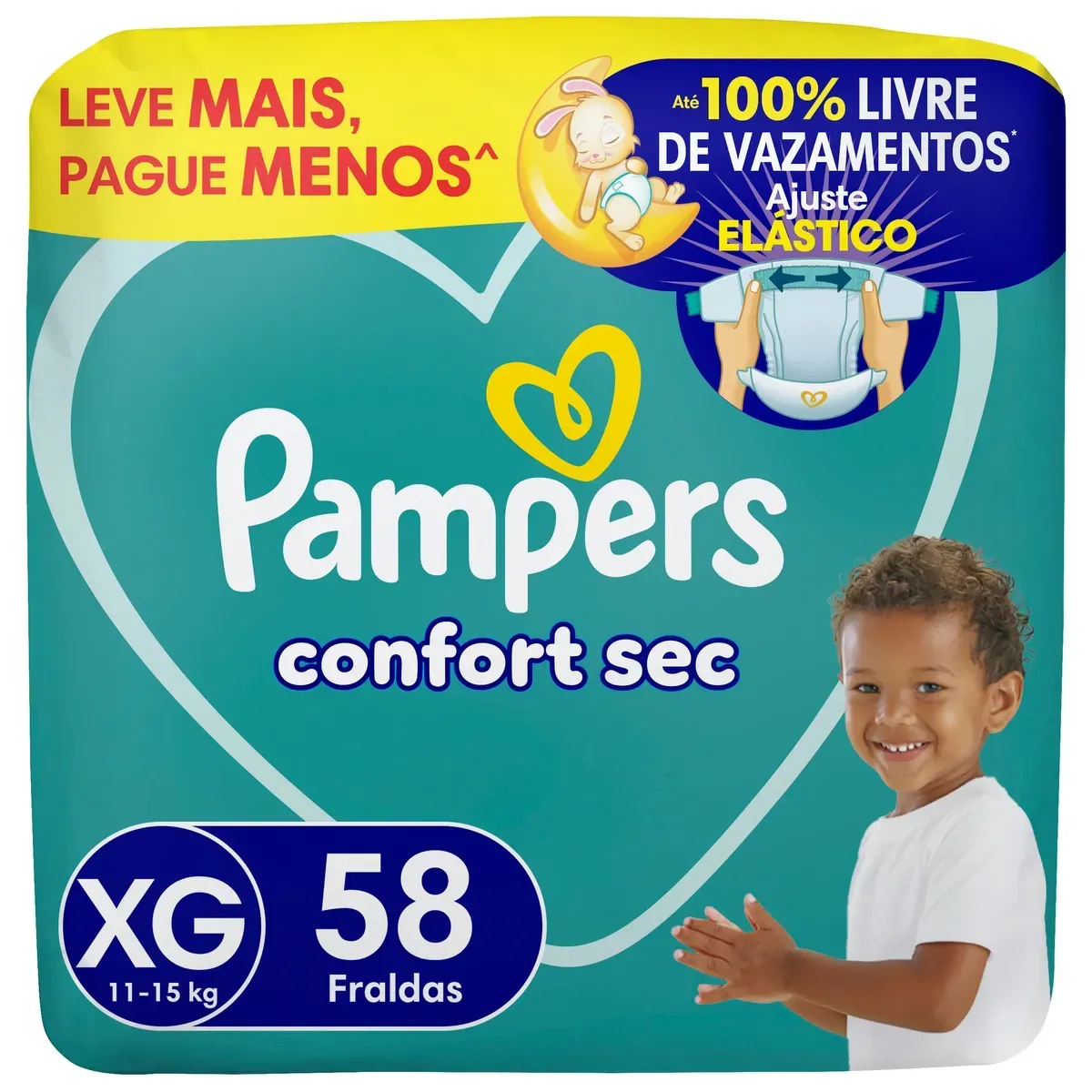 Fraldas Pampers Confort Sec XG 58UN