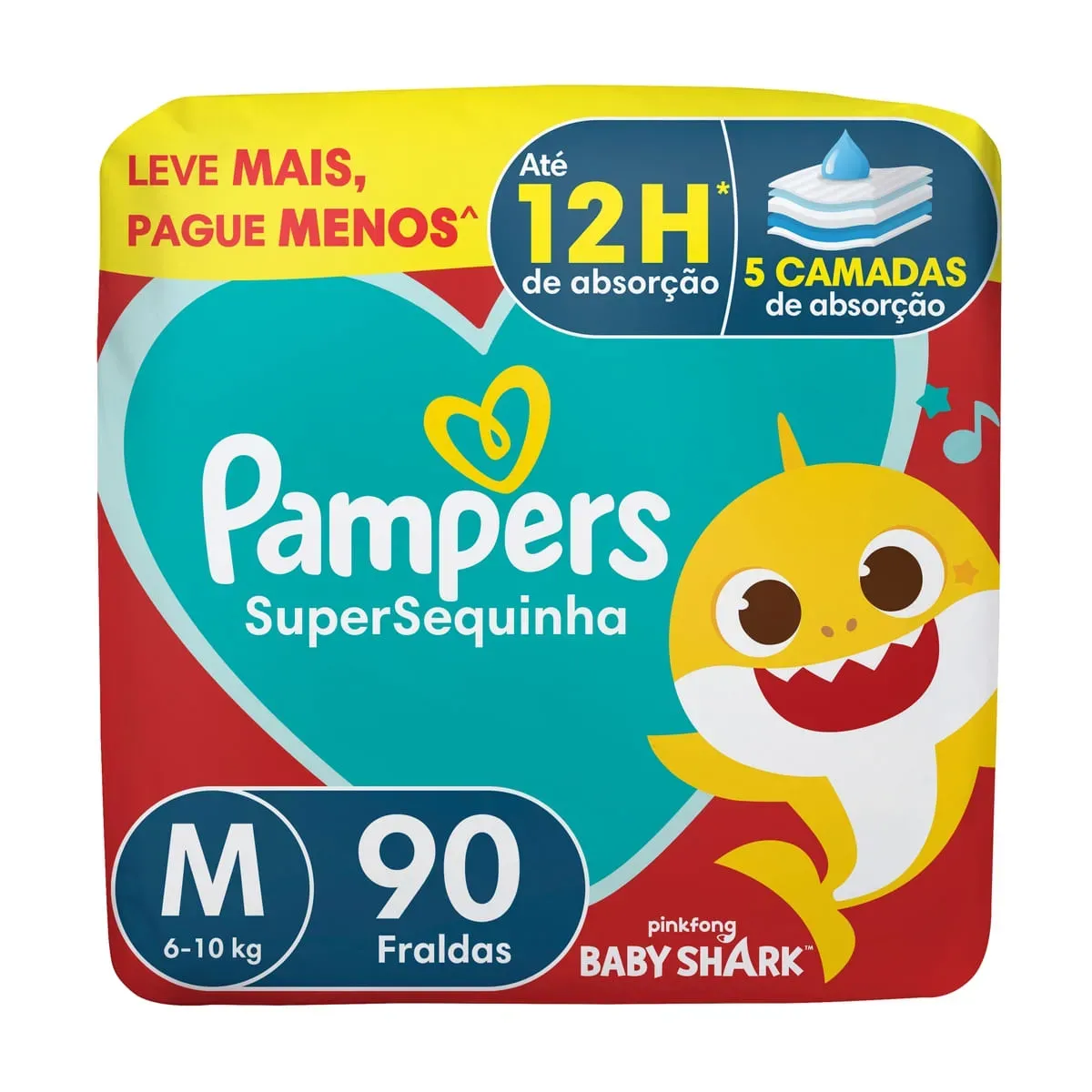 Fralda Descartável Supersequinha M Pampers 90UN