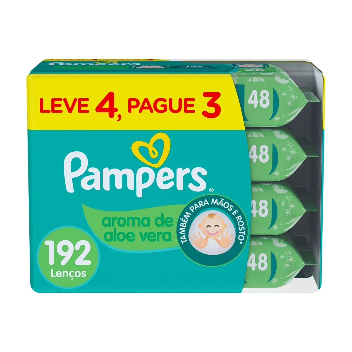 Lenço Umedecido Pampers Aloe Vera 192UN