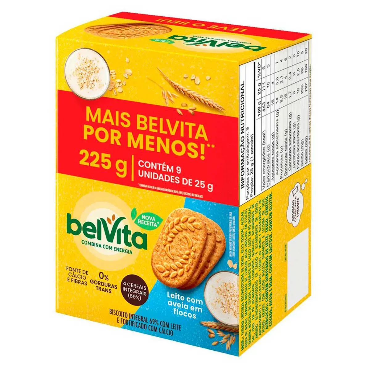 Biscoito BelVita Leite E Aveia Pack com 25G 9UN