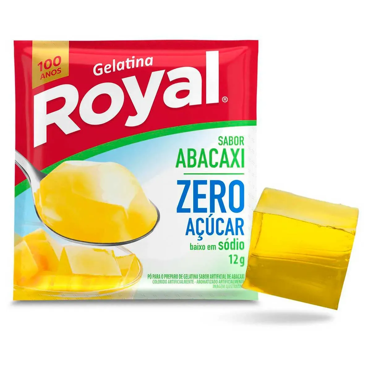 Gelatina em pó Royal zero açúcar abacaxi 12G