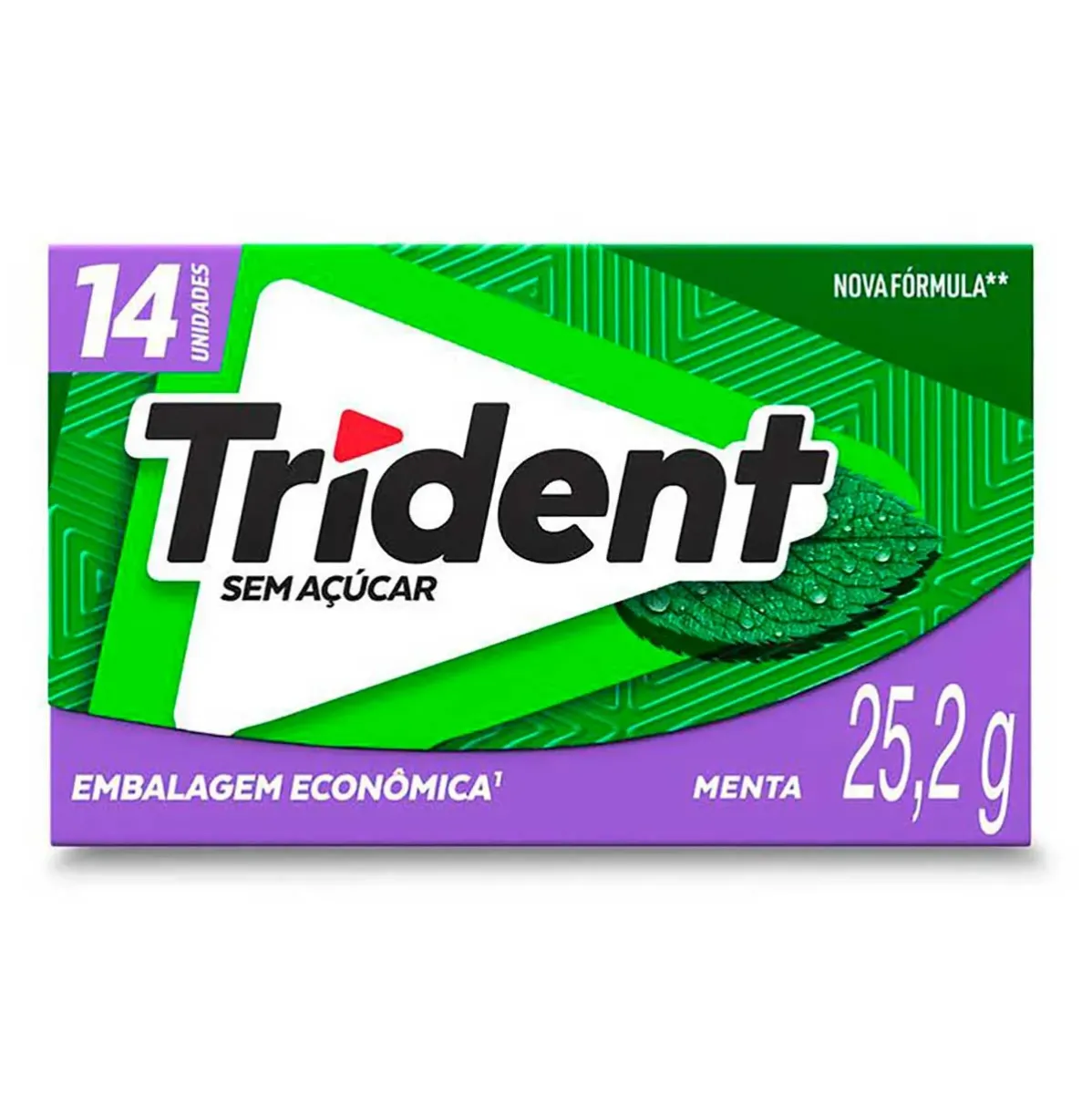 Chiclete Trident Menta -. 25,2G 14UN
