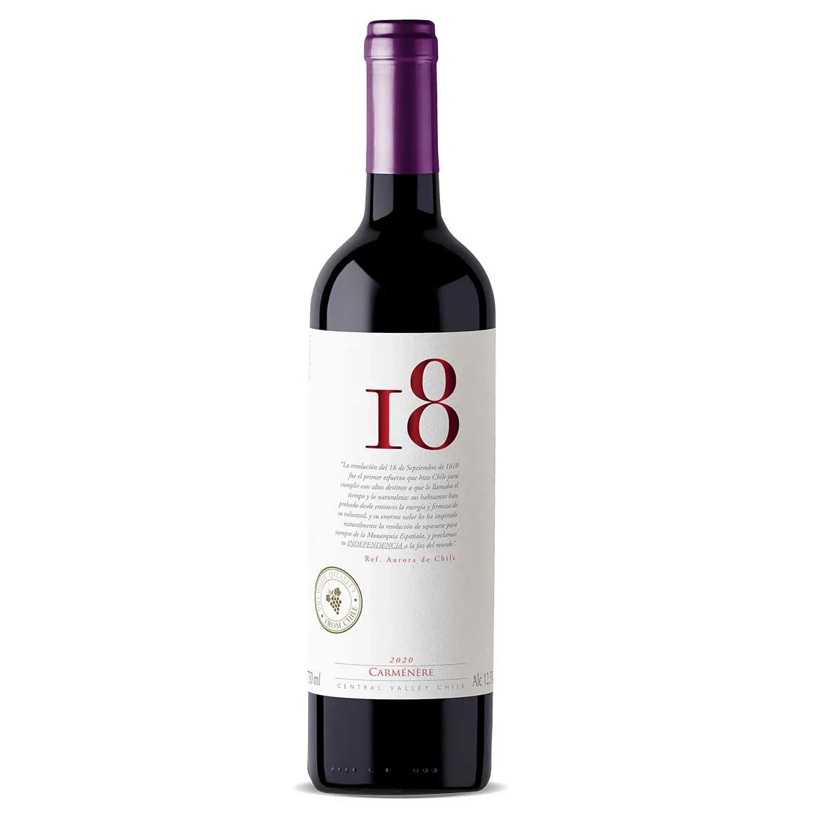 Vinho Tinto 18 Valle Central Carmenere 750ML