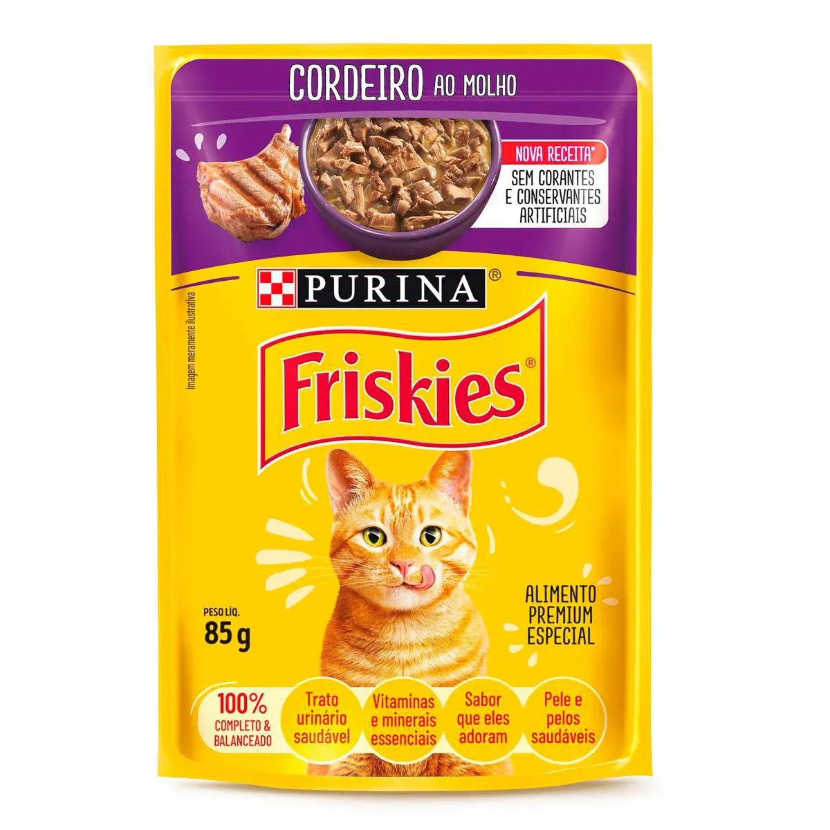 Ração Úmida Gato Friskies Cordeiro Purina 85G