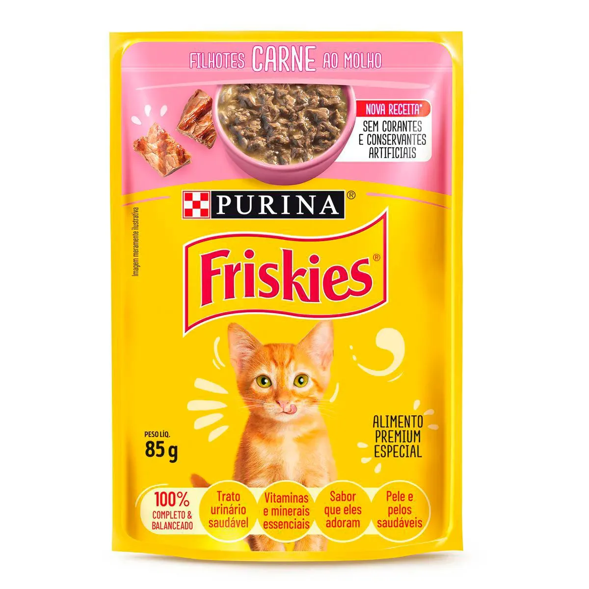 Ração Úmida Gato Filhote Friskies Carne Purina 85G