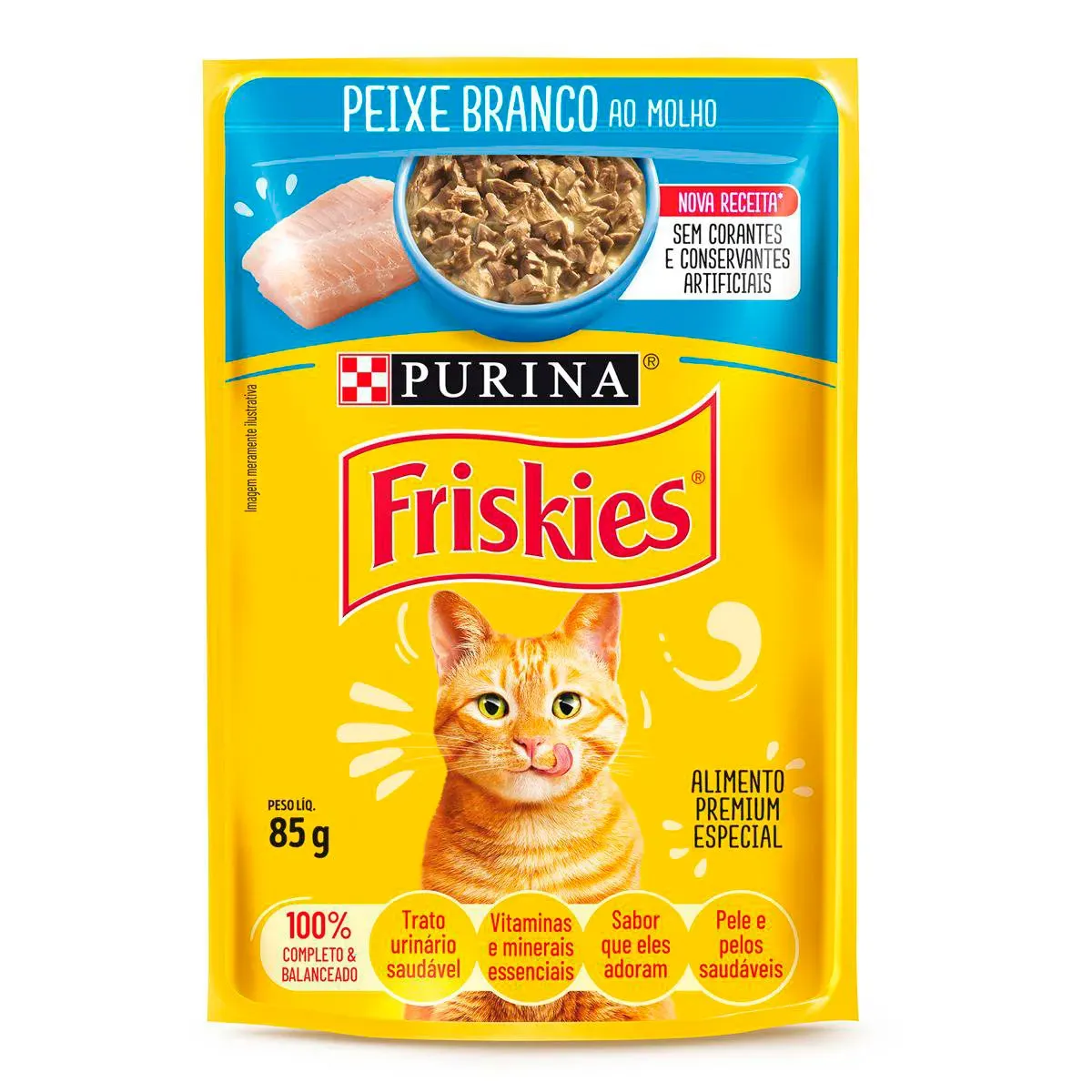 Ração Úmida Gato Friskies Peixe Branco Purina 85G