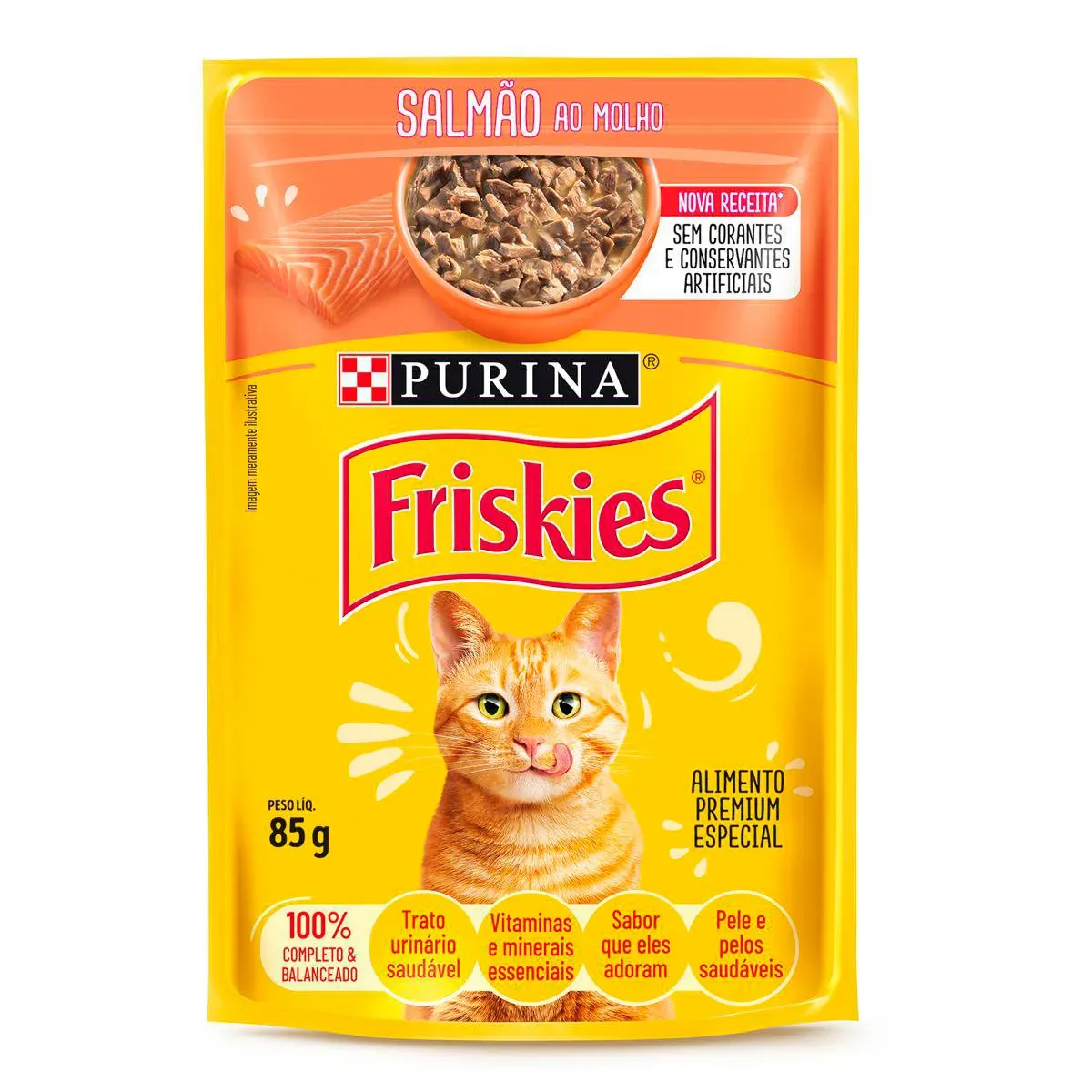 Ração Úmida Gato Friskies Salmão Molho Purina 85G