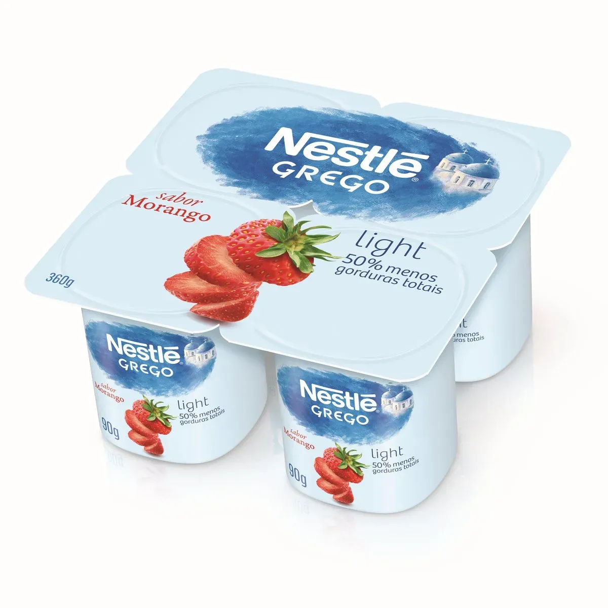 Iogurte Grego Light Morango Nestlé 360G
