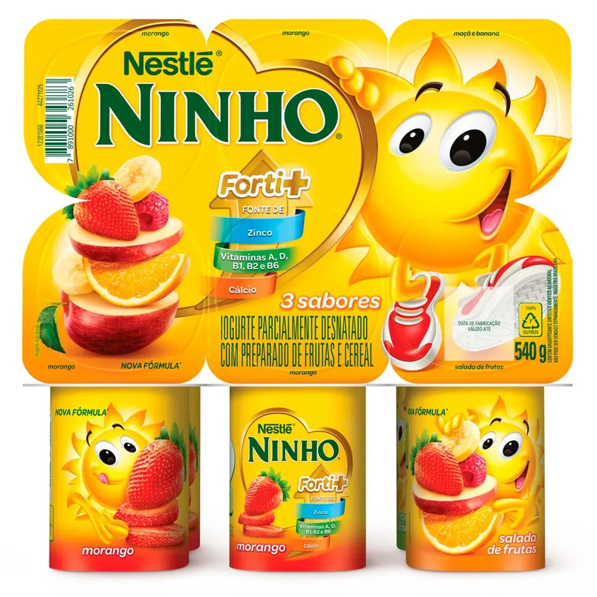 Iogurte Polpa Morango, Salada Nestlé 540G 6UN