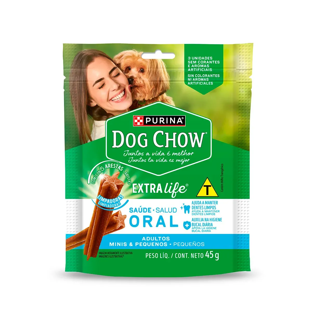 Petisco Cachorro Dog Chow Saúde Oral Carne 45G