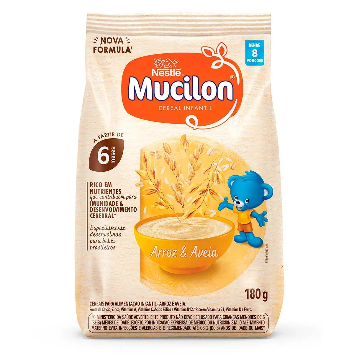 Cereal Infantil Mucilon Arroz e Aveia 180G