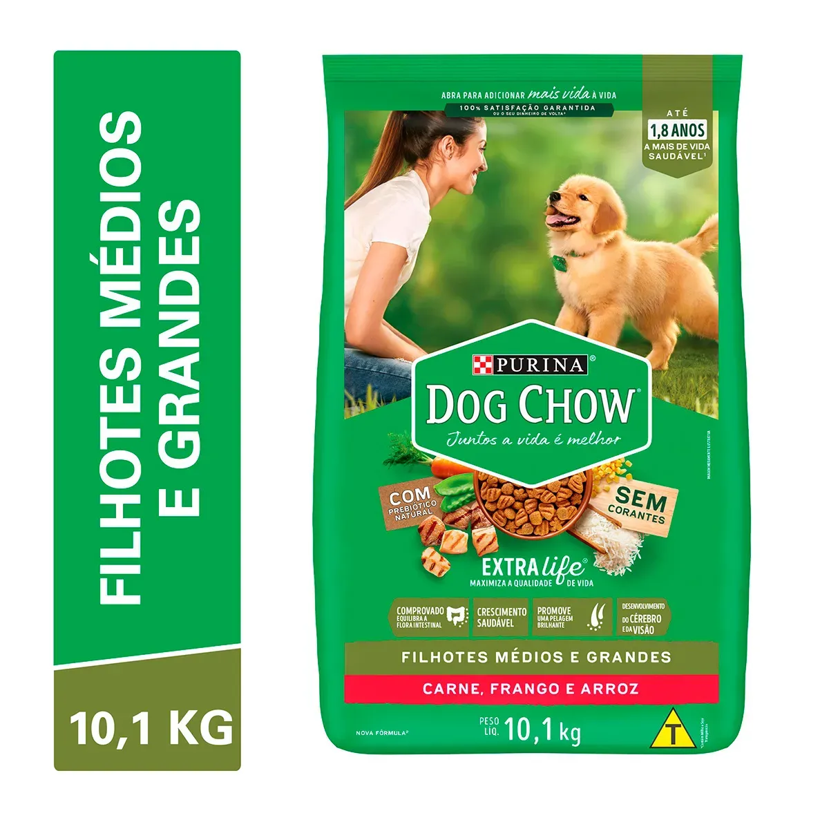 Ração Cachorro Filhote Dog Chow Carne 10,1KG