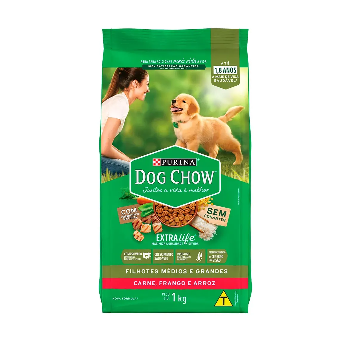 Ração Dog Chow Cães Filhotes Porte Médio Grande UN