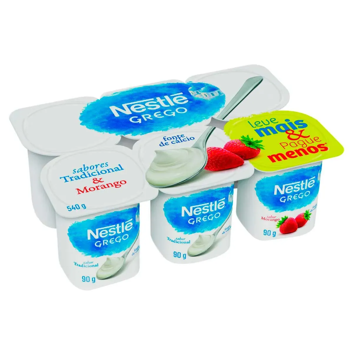 Iogurte Grego + Morango Nestlé 540G 6UN