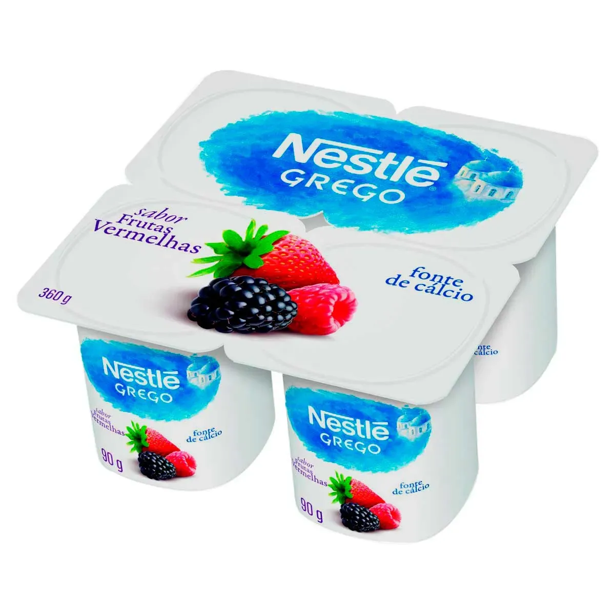 Iogurte Grego Frutas Vermelhas Nestlé 360G 4UN