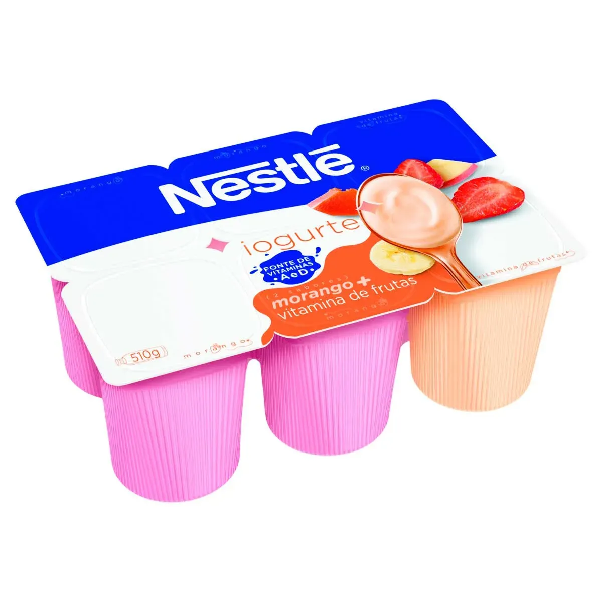 Iogurte Morango + Vitamina Frutas Nestlé 510G 6UN