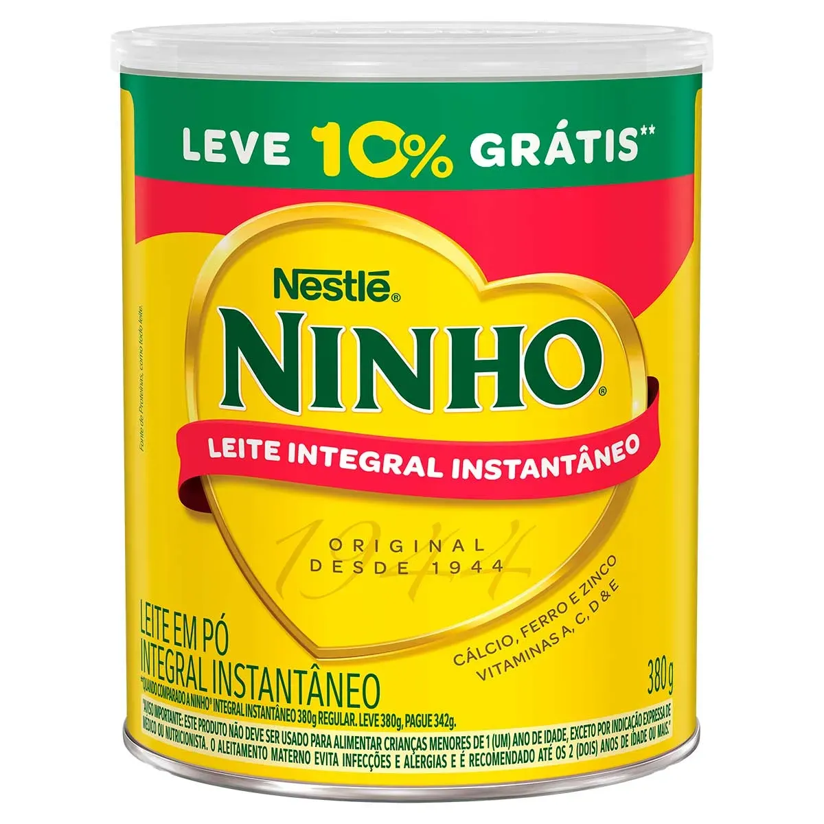 Leite em Pó Instantâneo Integral Grátis Ninho 380G