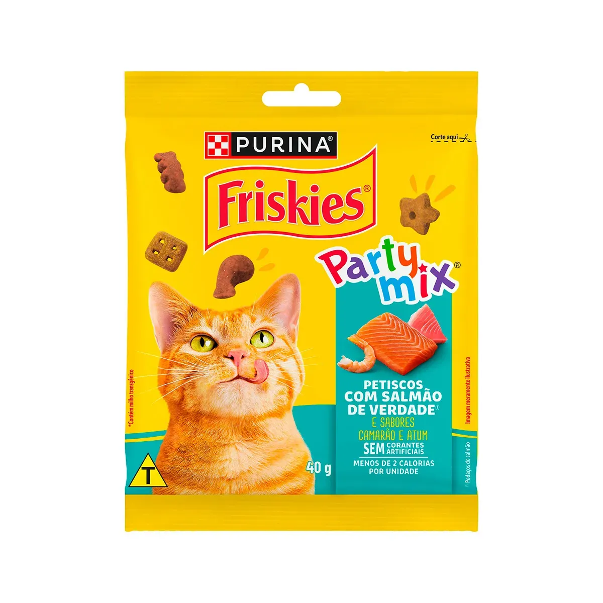 Petisco Pedaços Salmão, Camarão Atum Purina 40G