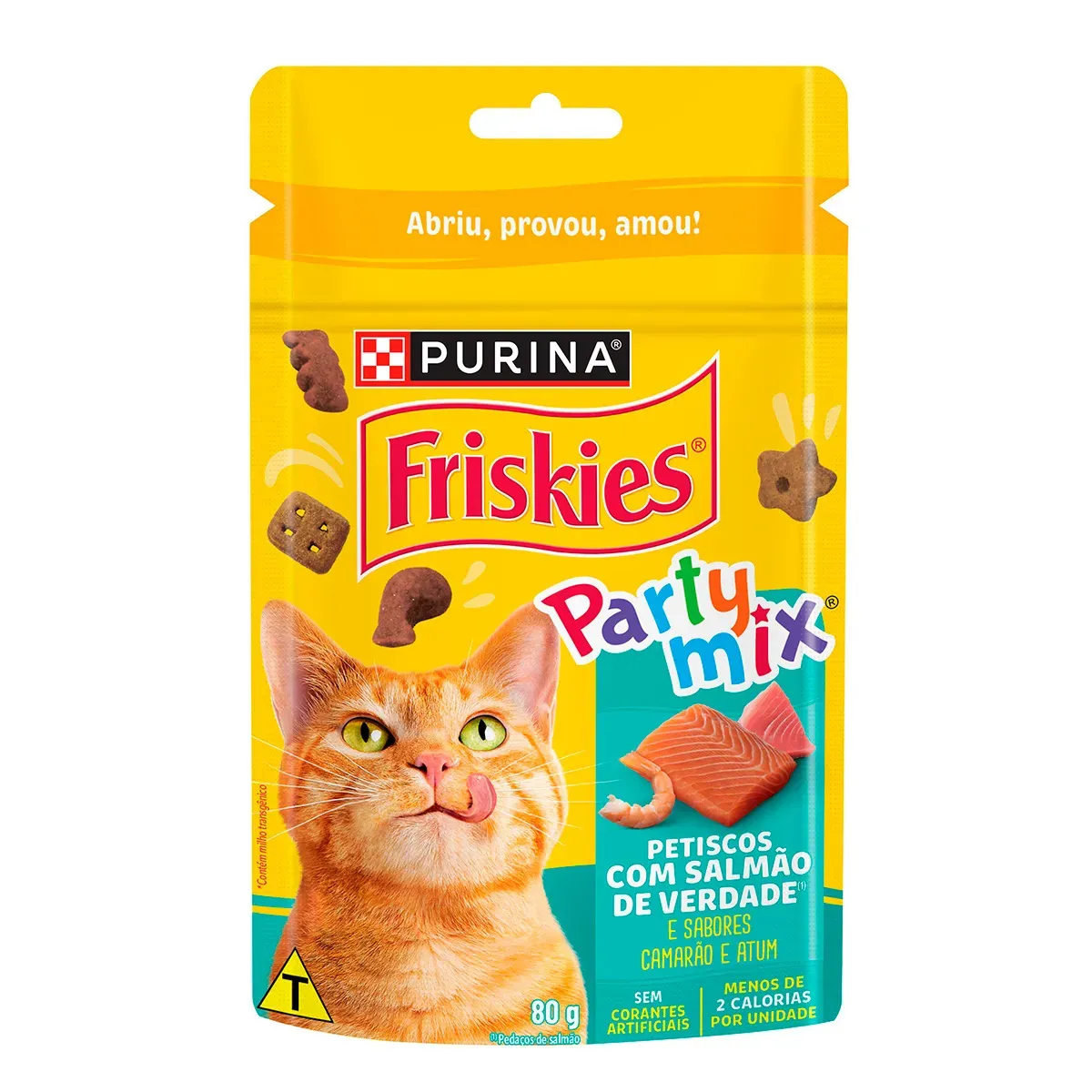 Petisco Salmão, Camarão Atum Friskies Purina 80G