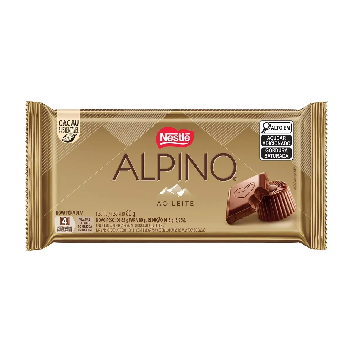 Tablete de Chocolate Alpino Nestlé 80G