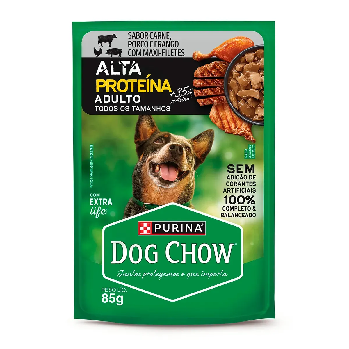 Dog Chow Adultos Alta Proteína Purina 85G