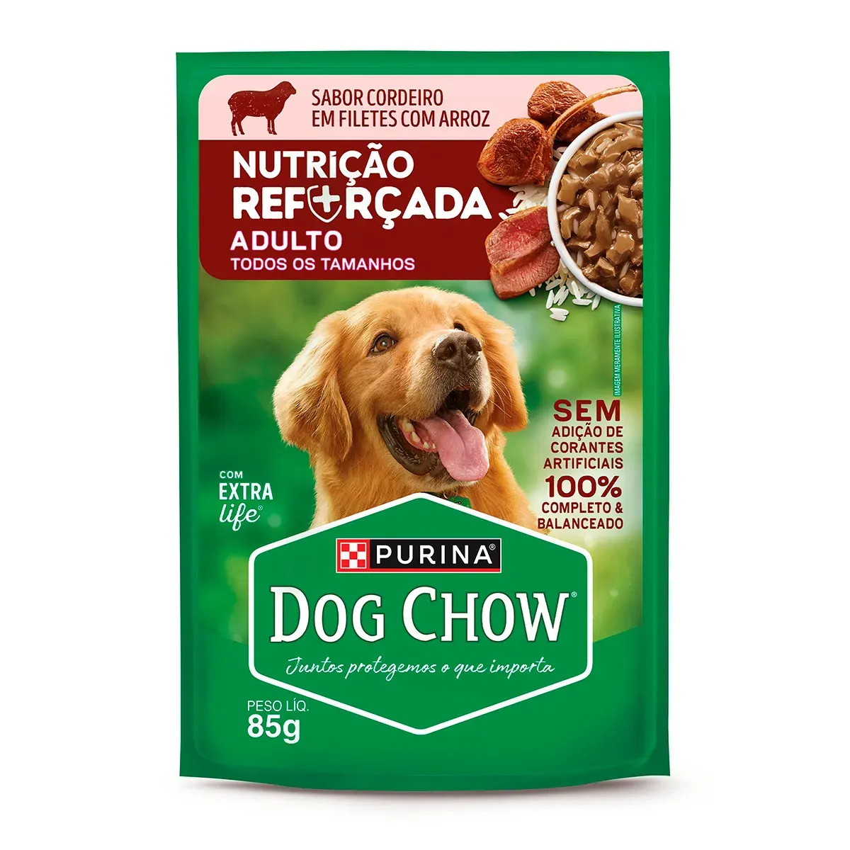 Dog Chow Adultos Cordeiro e Arroz Purina 85G