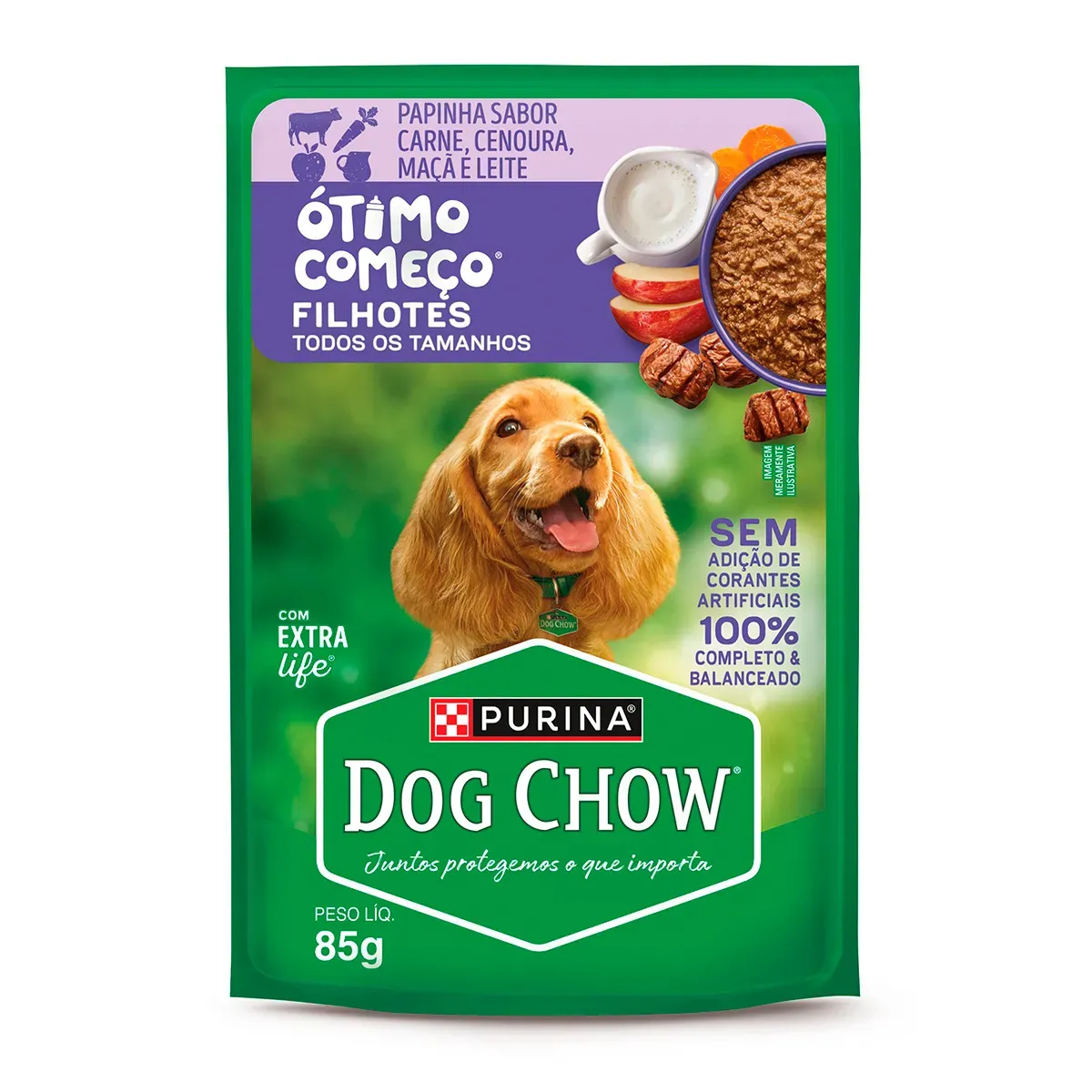 Dog Chow Filhotes Carne e Arroz Purina 85G