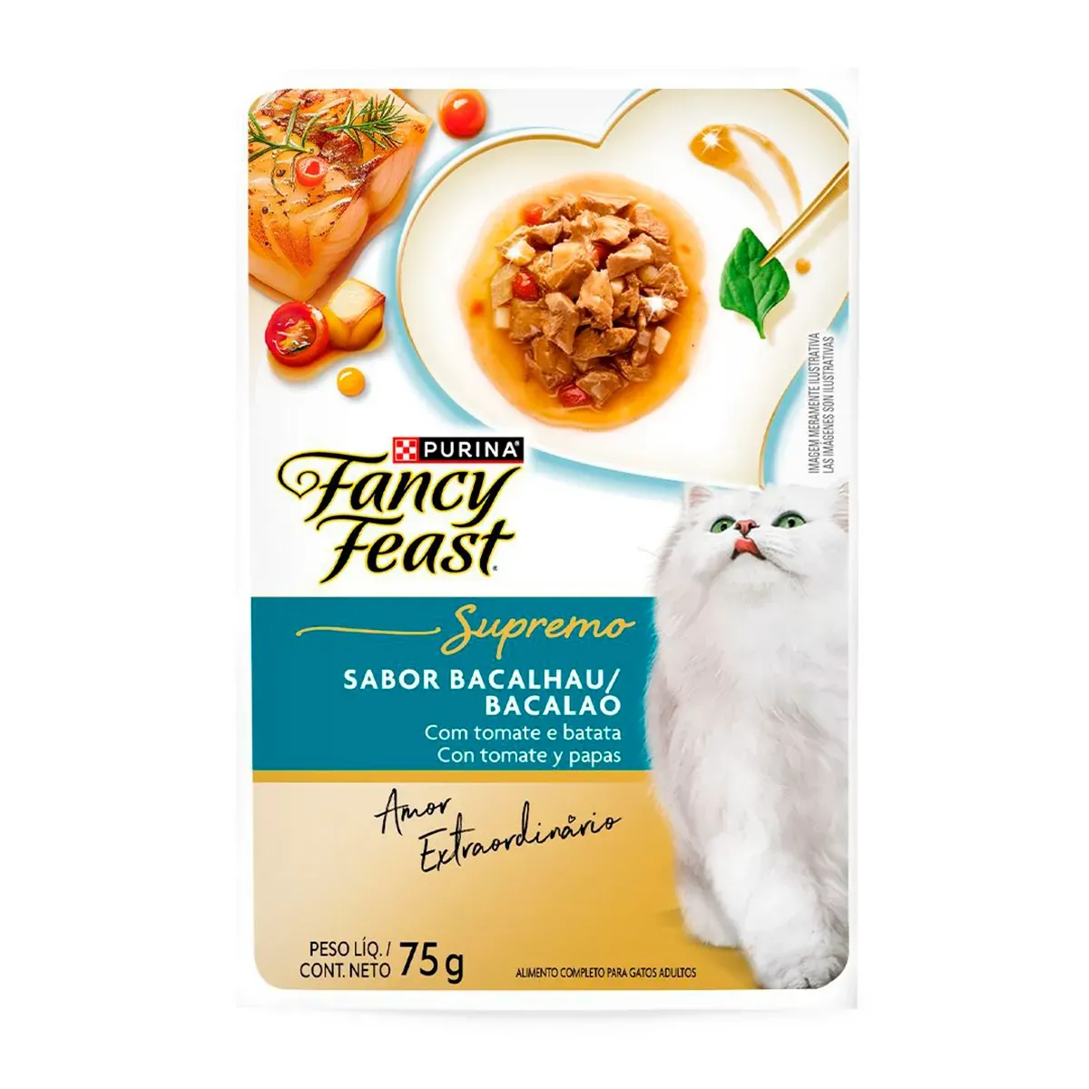 Fancy Feast Gatos Supremo de Bacalhau Purina 75G