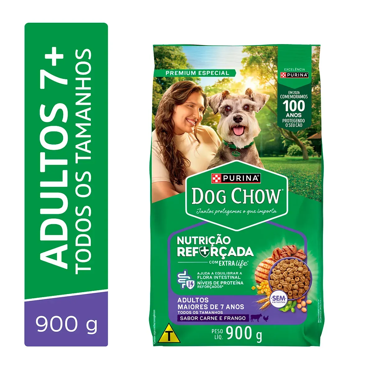 Ração Dog Chow Cães 7+ Porte Todos os Purina 900G