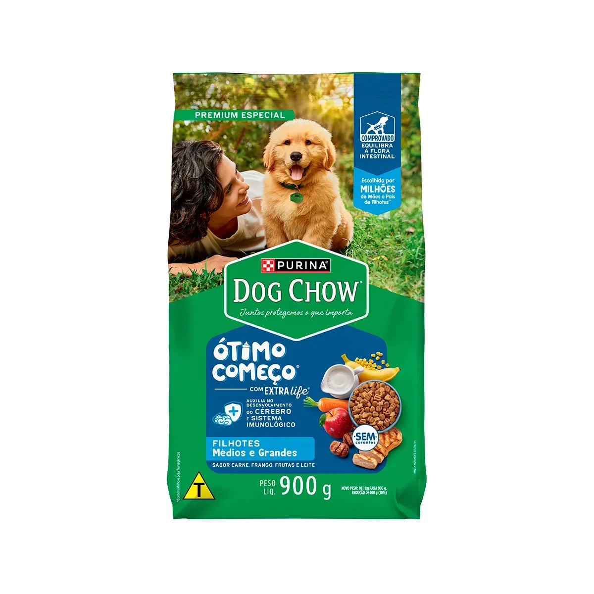 Ração Dog Chow Cães Porte Médio Grande Purina 900G