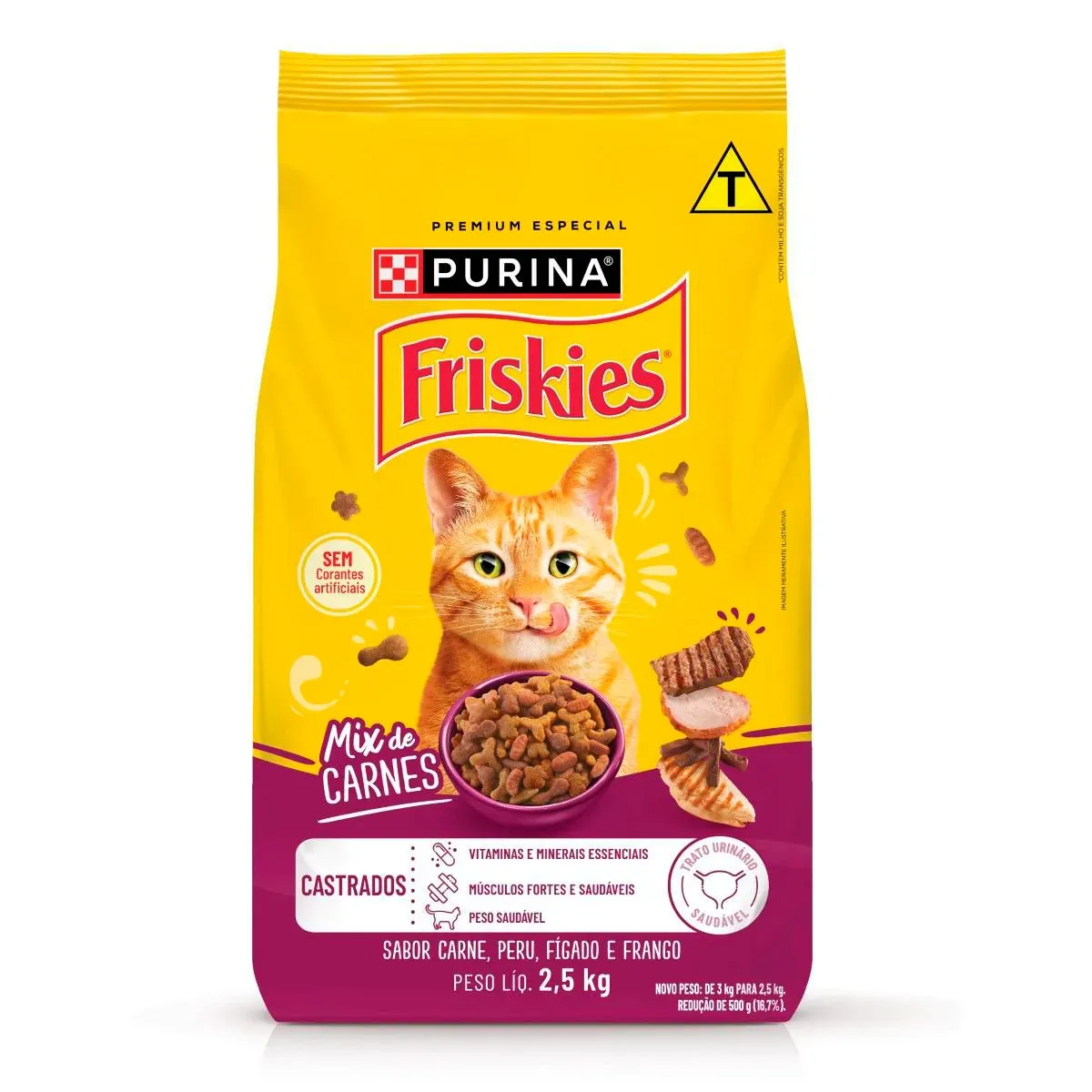 Ração Gatos Friskies Castrados Mix Purina 2,5KG