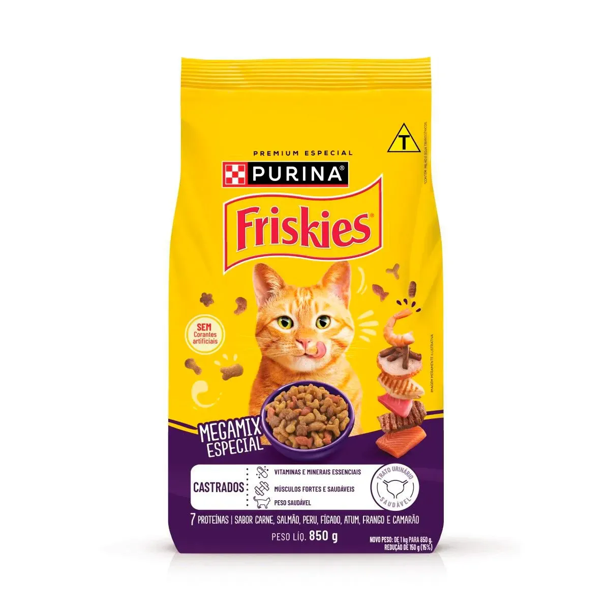 Ração Gatos Friskies Castrados Megamix Purina 850G