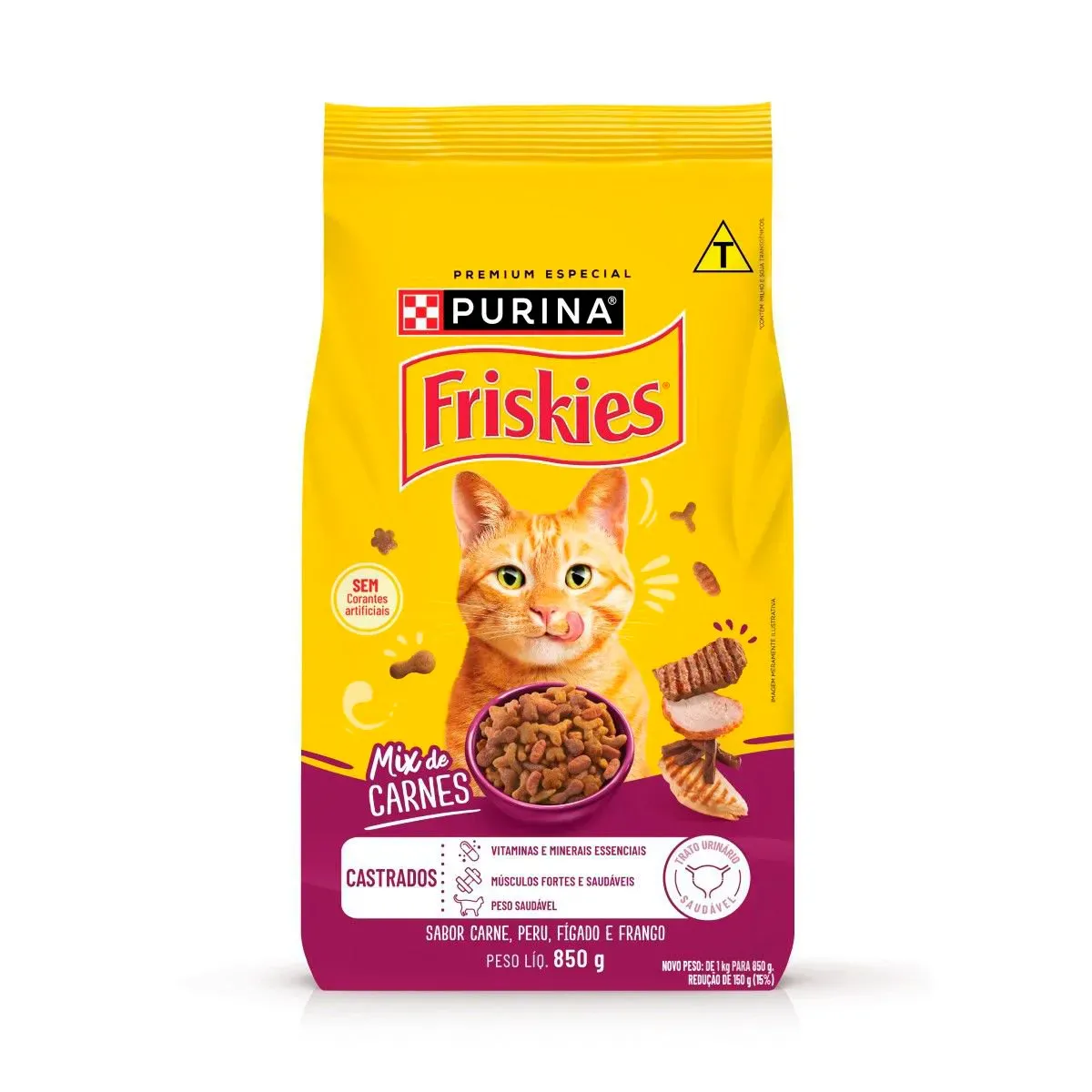 Ração Gatos Friskies Castrados Mix Carnes 850G