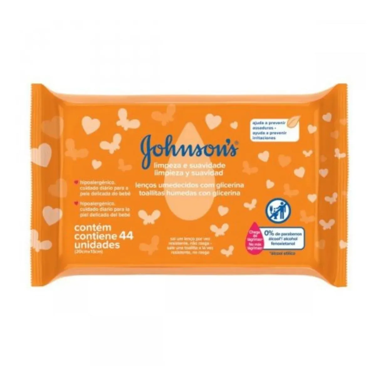 Lenços Umedecidos 'S® Baby Limpeza Johnson 44UN
