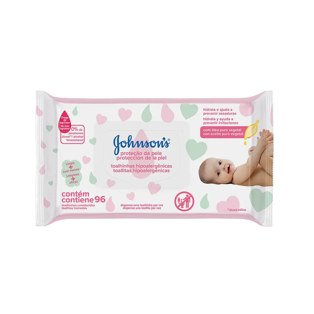 Toalha Umedecida Johnson's Baby 96UN