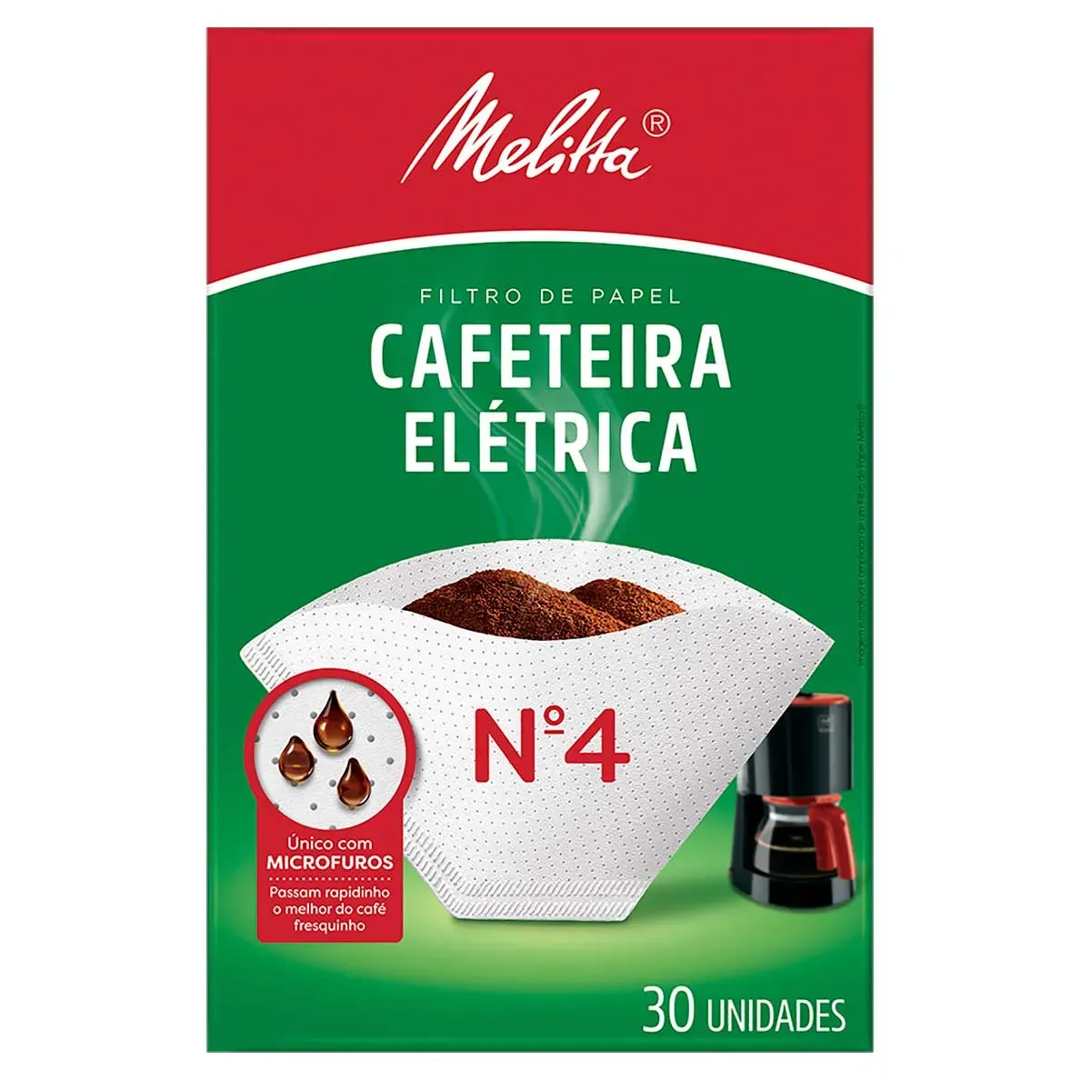 Filtro Papel Cafeteira Elétrica nº 4 Melitta 30UN