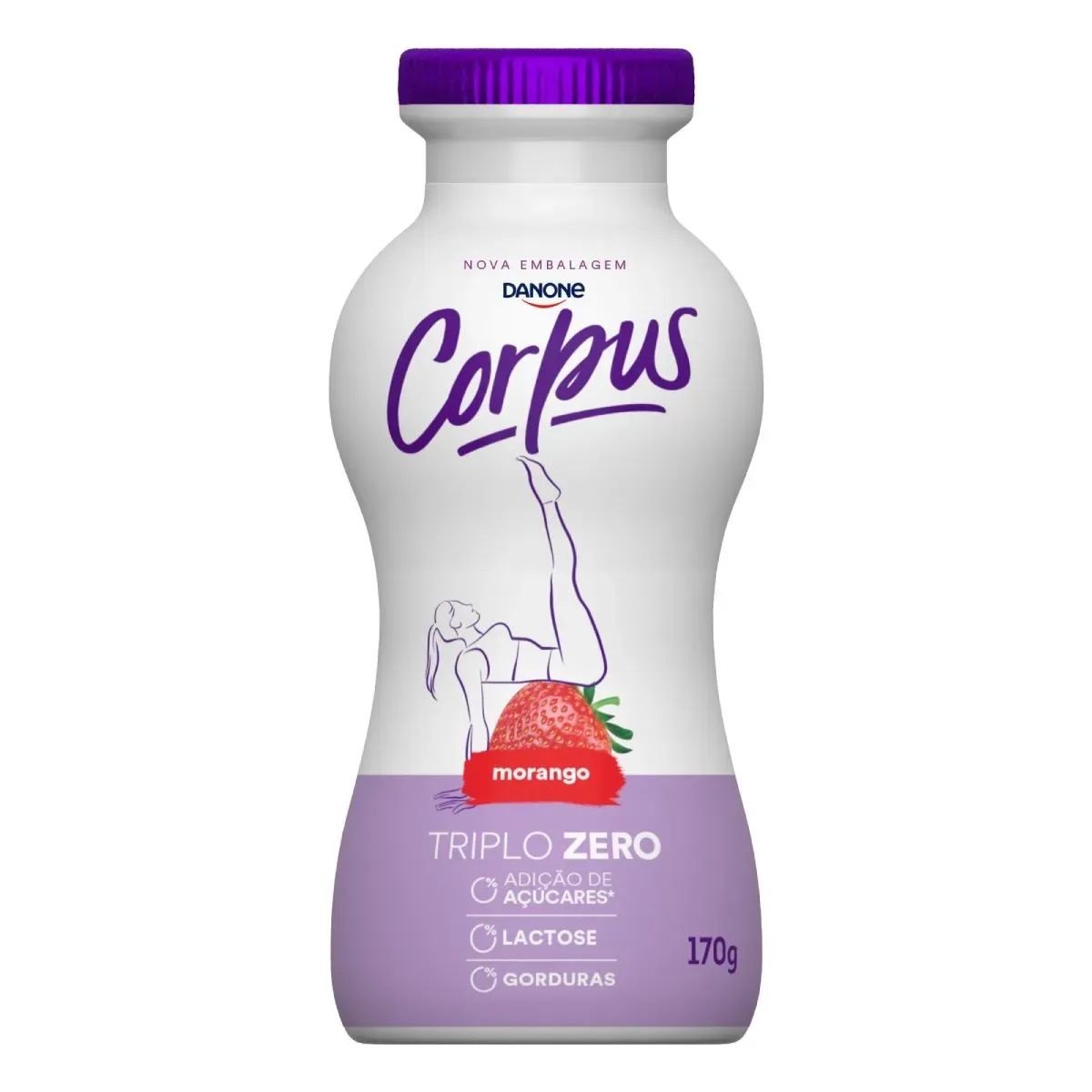 Iogurte Líquido Zero Lactose Corpus Morango 170G