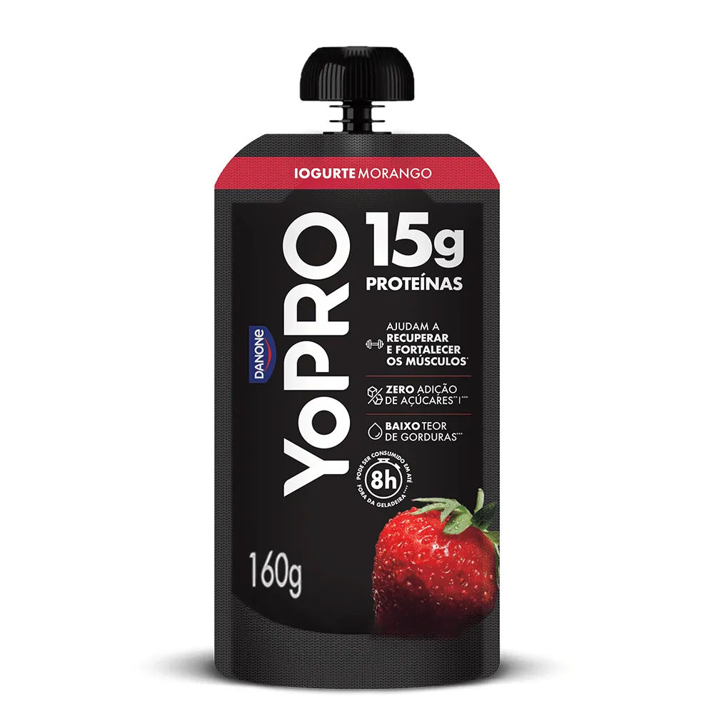 Iogurte Desnatado Zero Lactose Morango YoPRO 160G