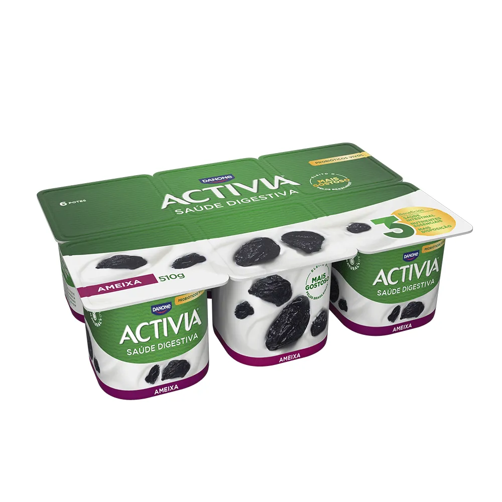 Leite Fermentado Integral Ameixa Activia 510G 6UN