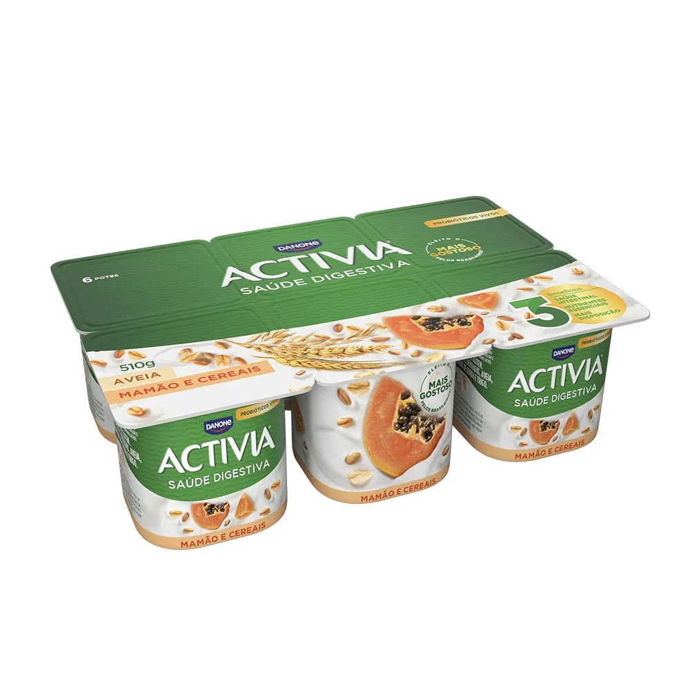 Leite Fermentado Integral Aveia Activia 510G 6UN