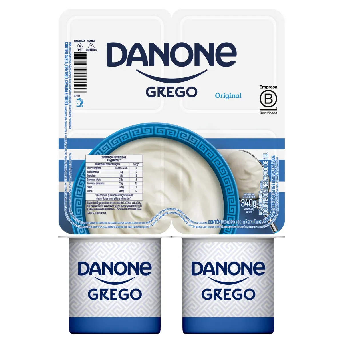 Iogurte Grego Integral Danone 340G 4UN