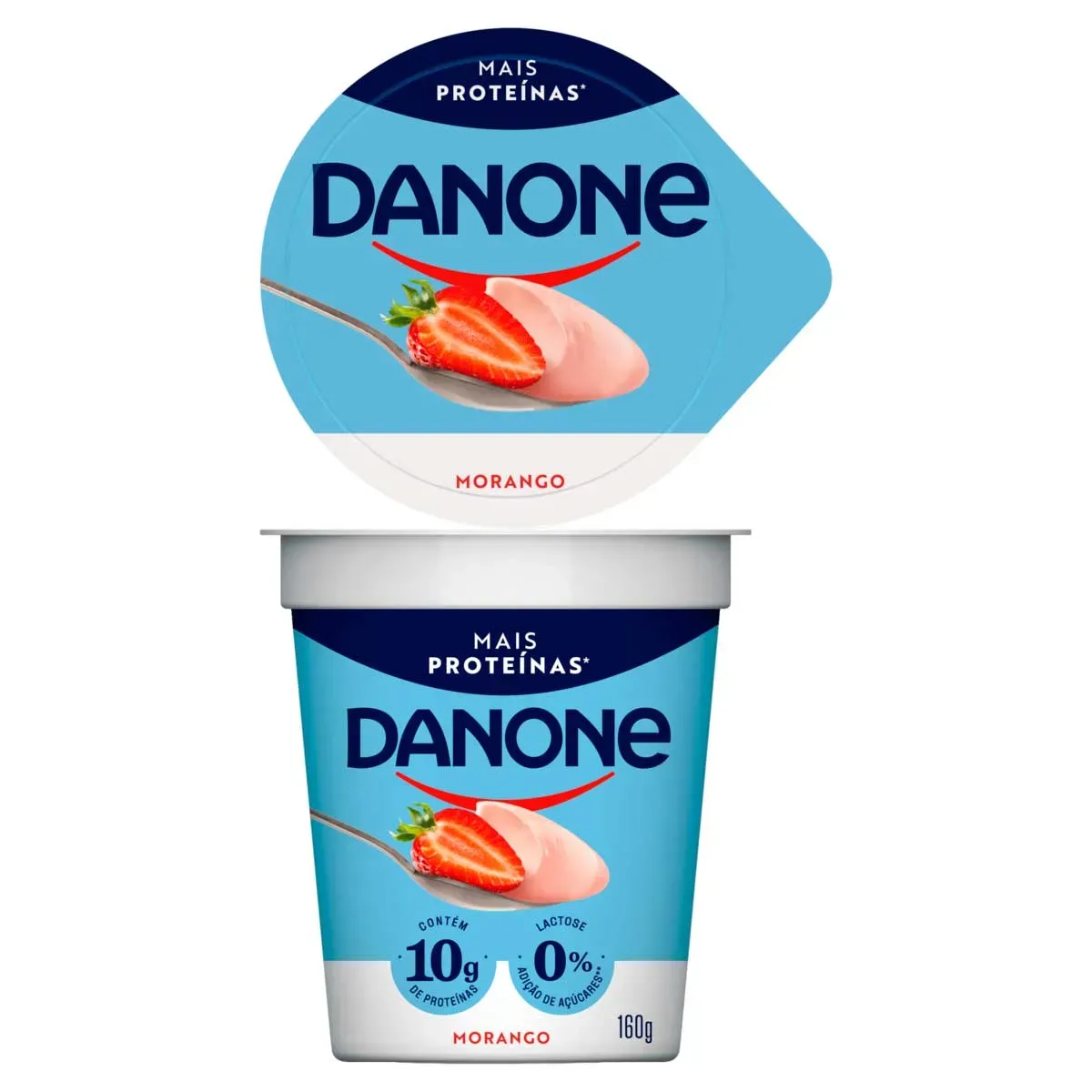 Iogurte Semidesnatado Morango Zero Danone 160G