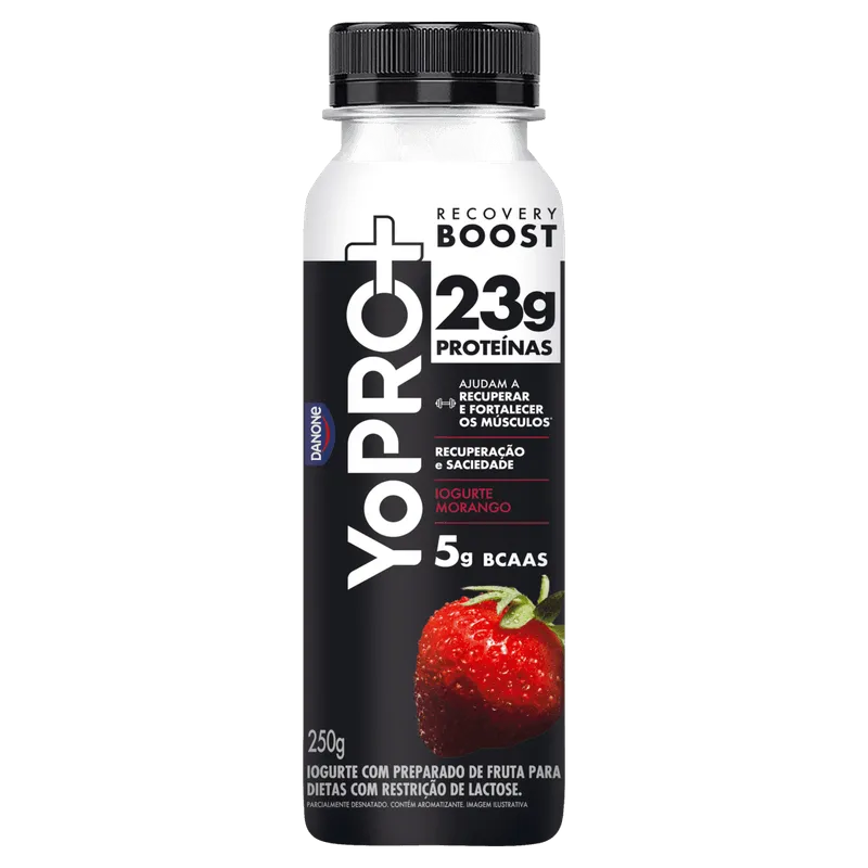 Iogurte Morango Zero Lactose Yopro + Recovery 250G