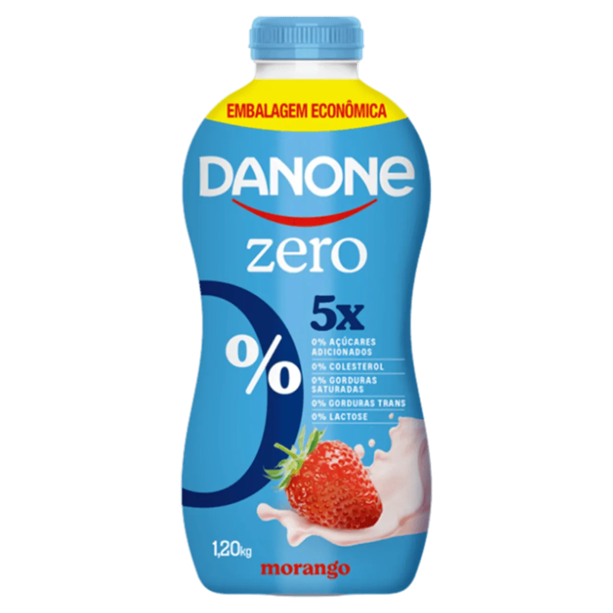 Iogurte Desnatado Morango Zero Danone 1,2KG
